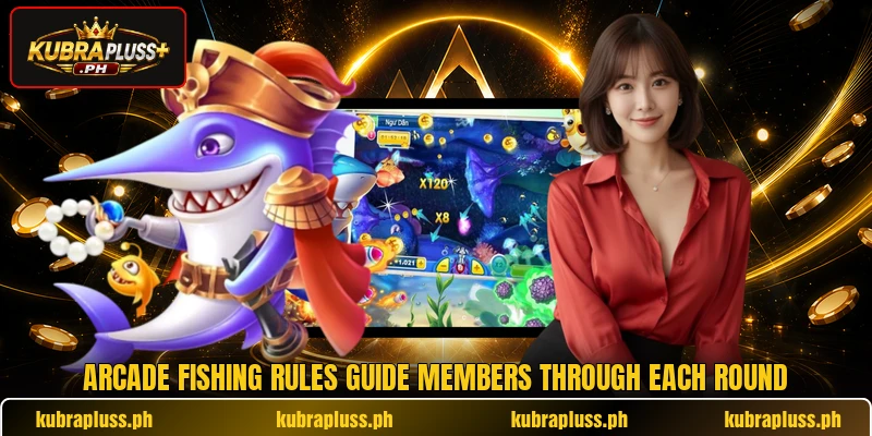 Arcade fishing rules guide members through each round Arcade fishing rules guide members through each round