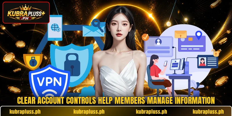 Clear account controls help members manage information Clear account controls help members manage information