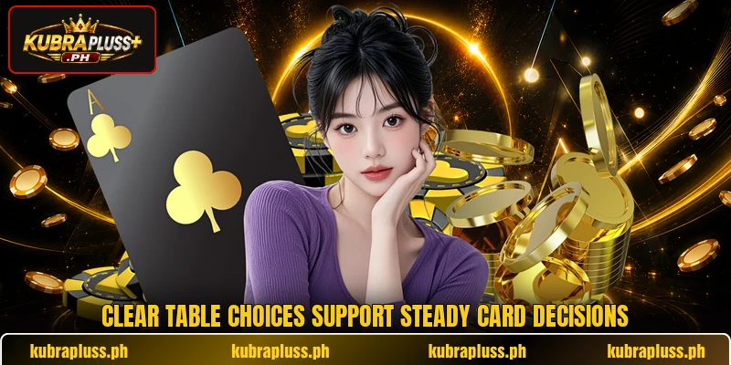 Clear table choices support steady card decisions Clear table choices support steady card decisions